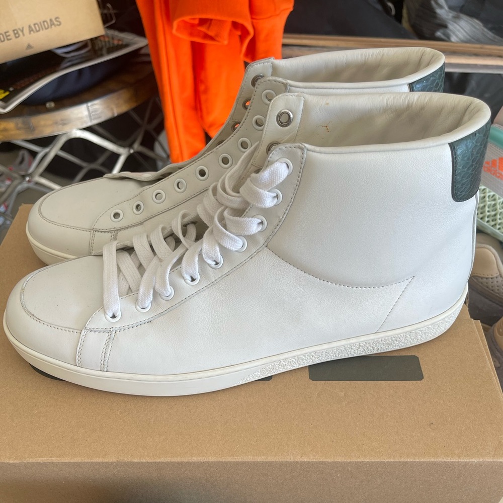 Men’ high top white  Gucci sneakers